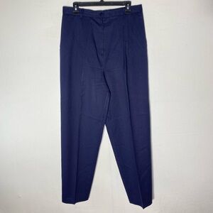 Vintage Snazzie Navy Blue High Rise Pleated Front Trouser Pants 12